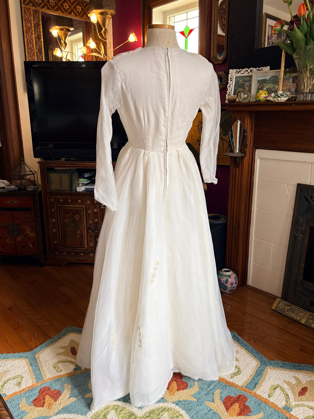 Vintage Pleated Wedding Gown