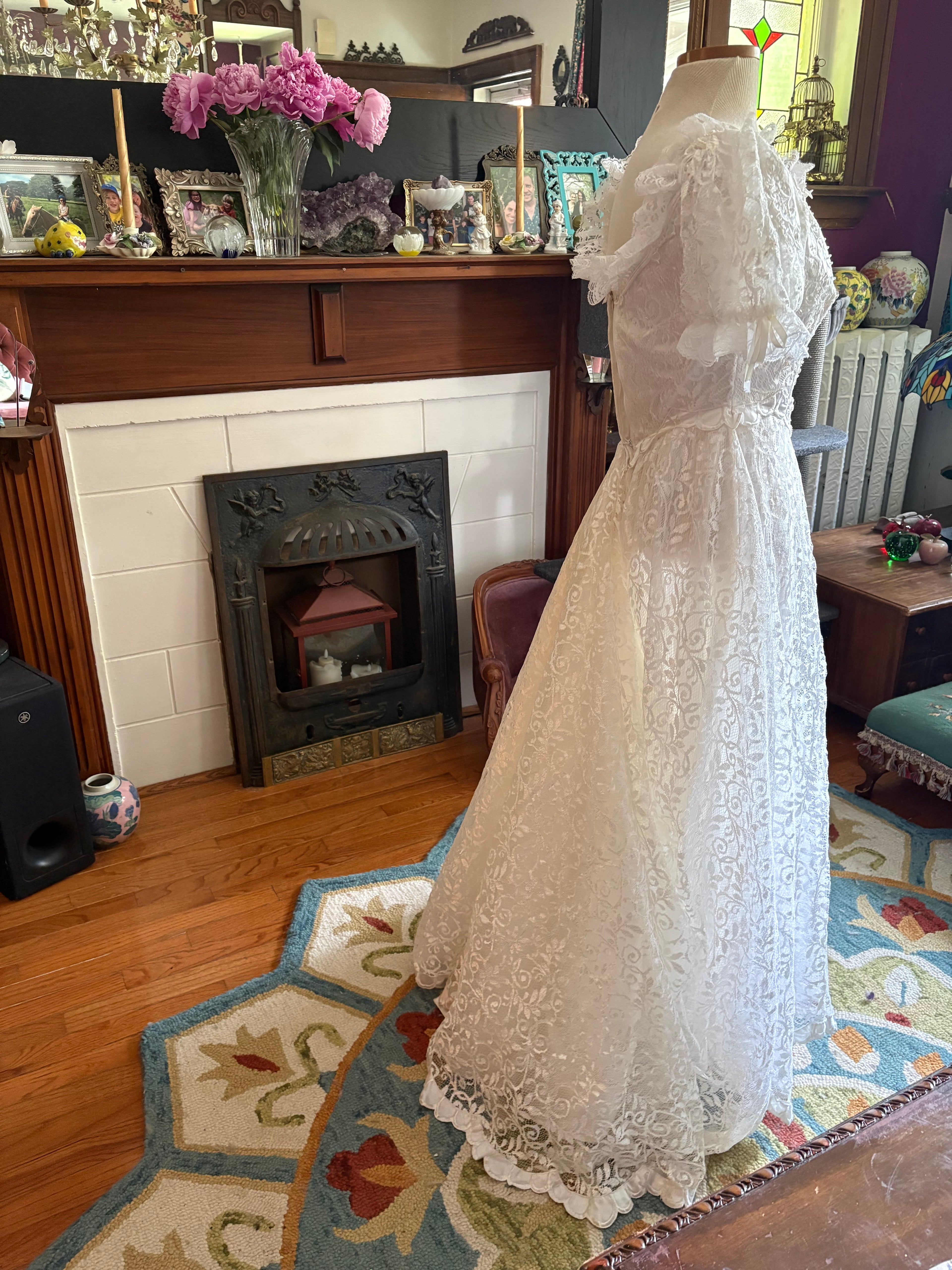 Vintage lace wedding gown