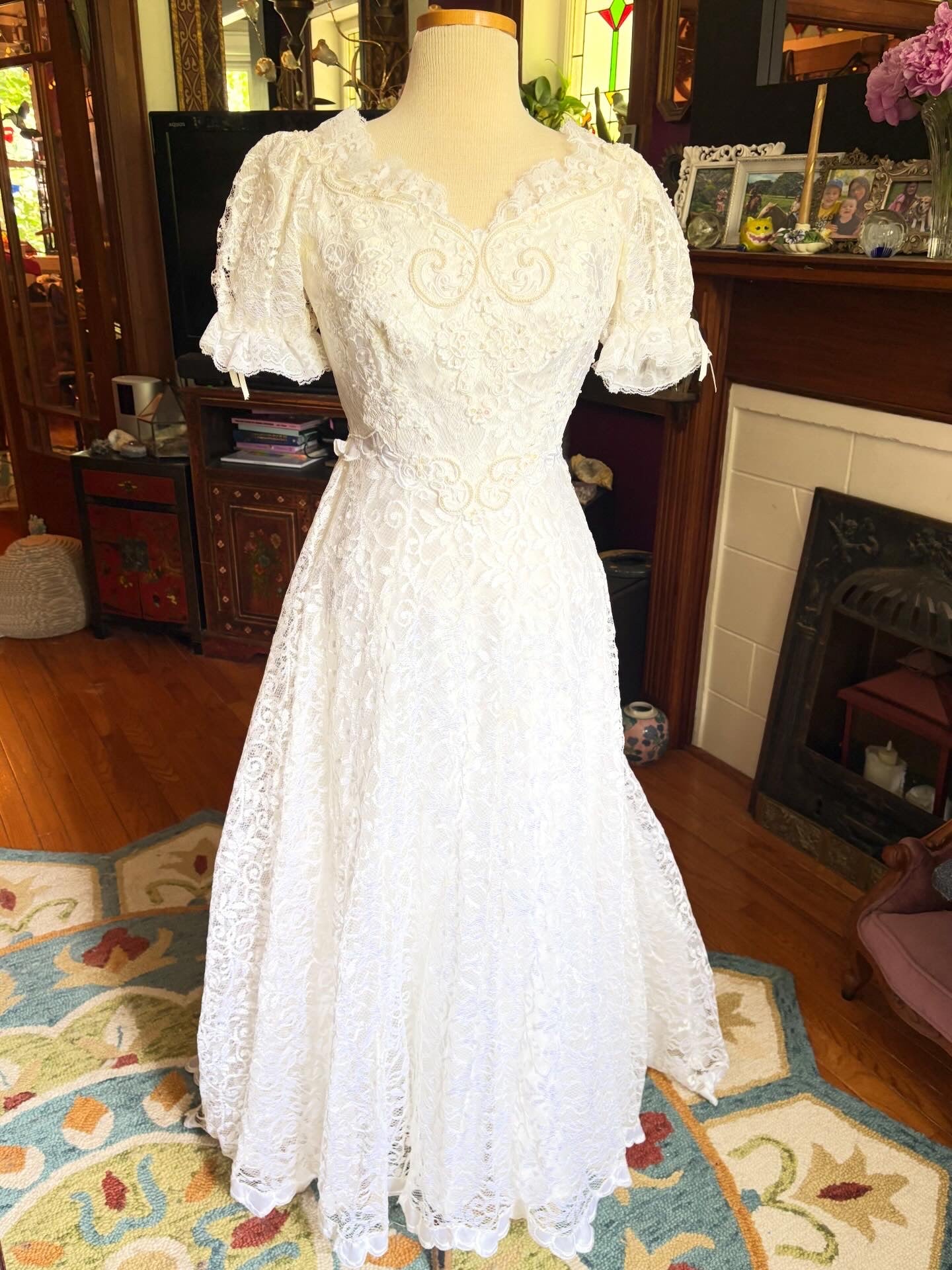 Vintage lace wedding gown