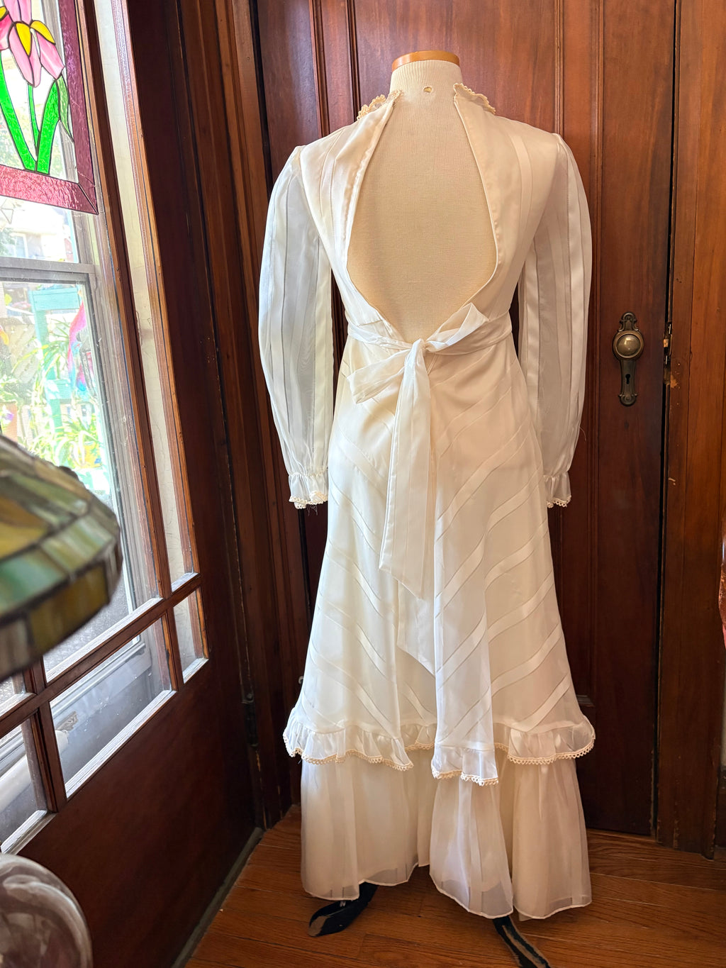 Vintage Chevron Stripe wedding gown