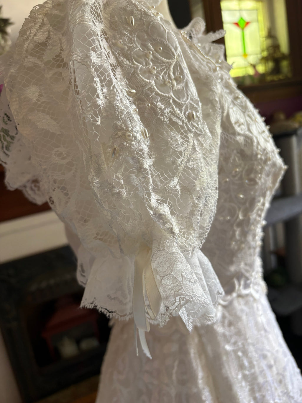 Vintage lace wedding gown