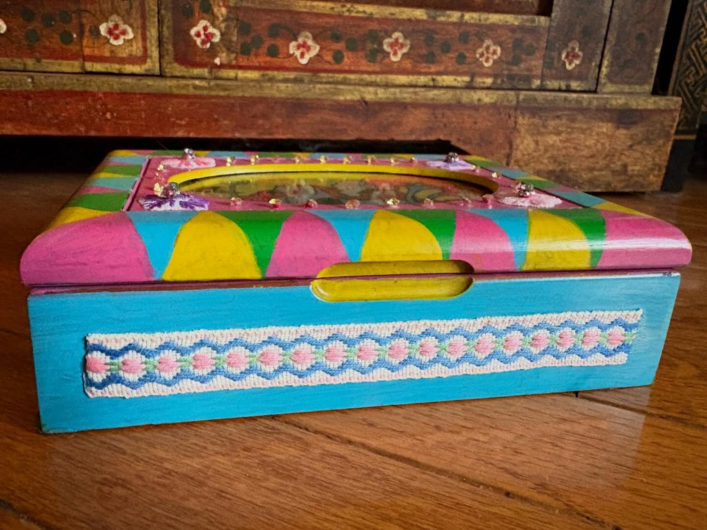 Colourful cottage jewelry box