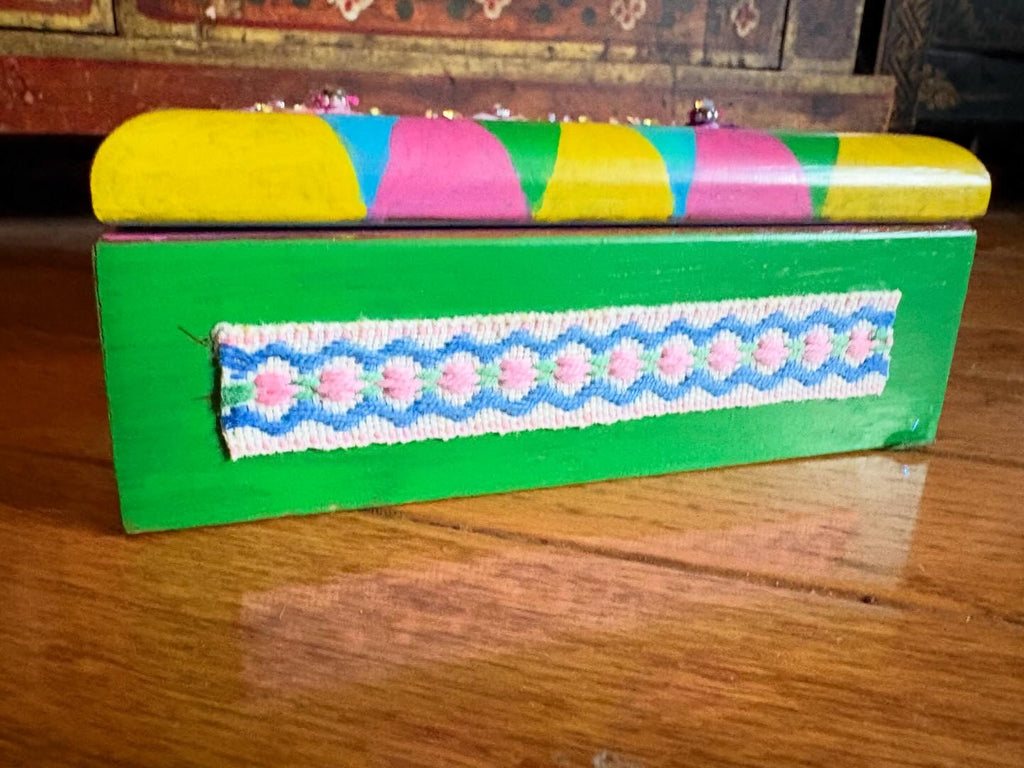 Colourful cottage jewelry box