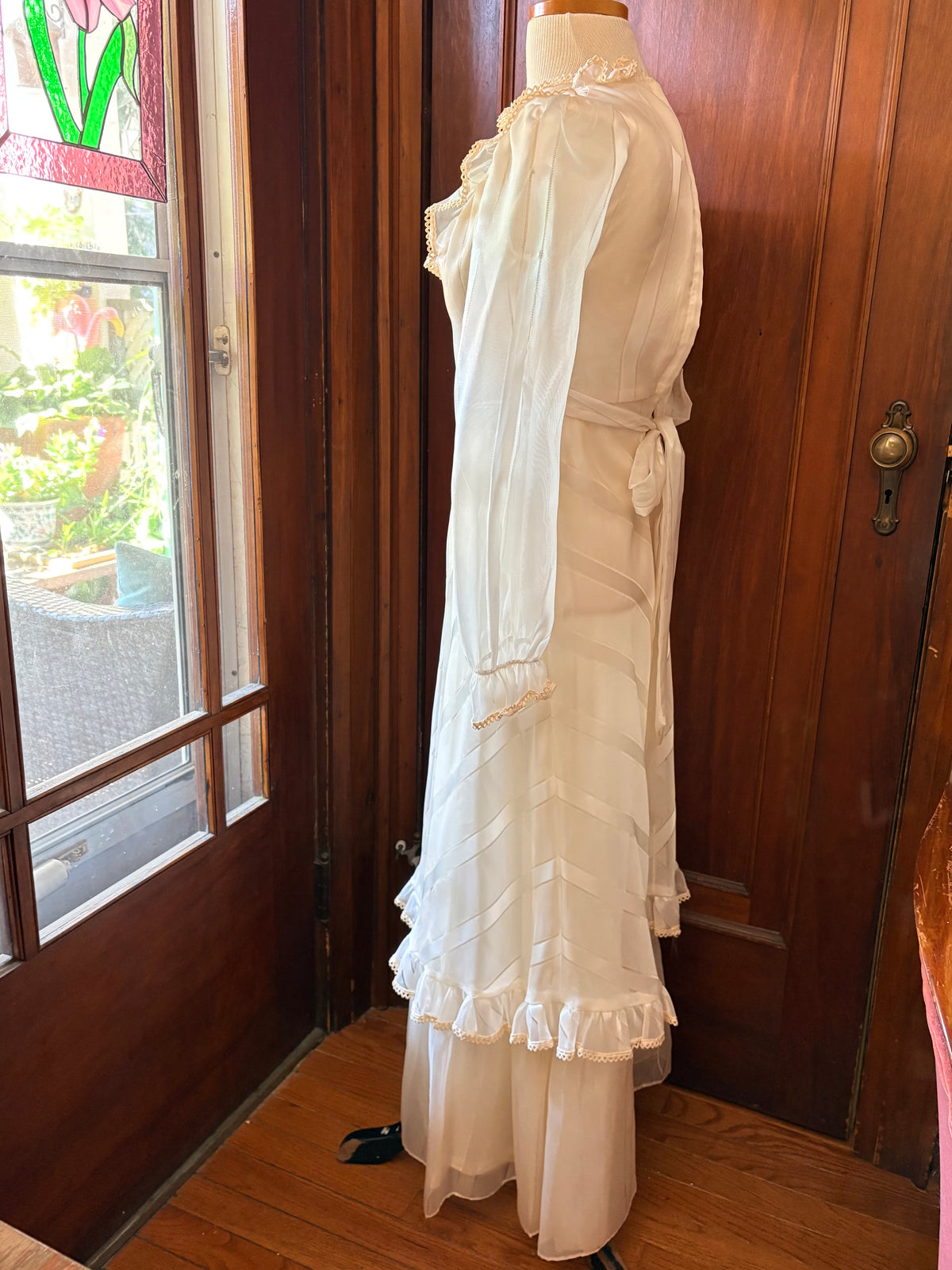 Vintage Chevron Stripe wedding gown