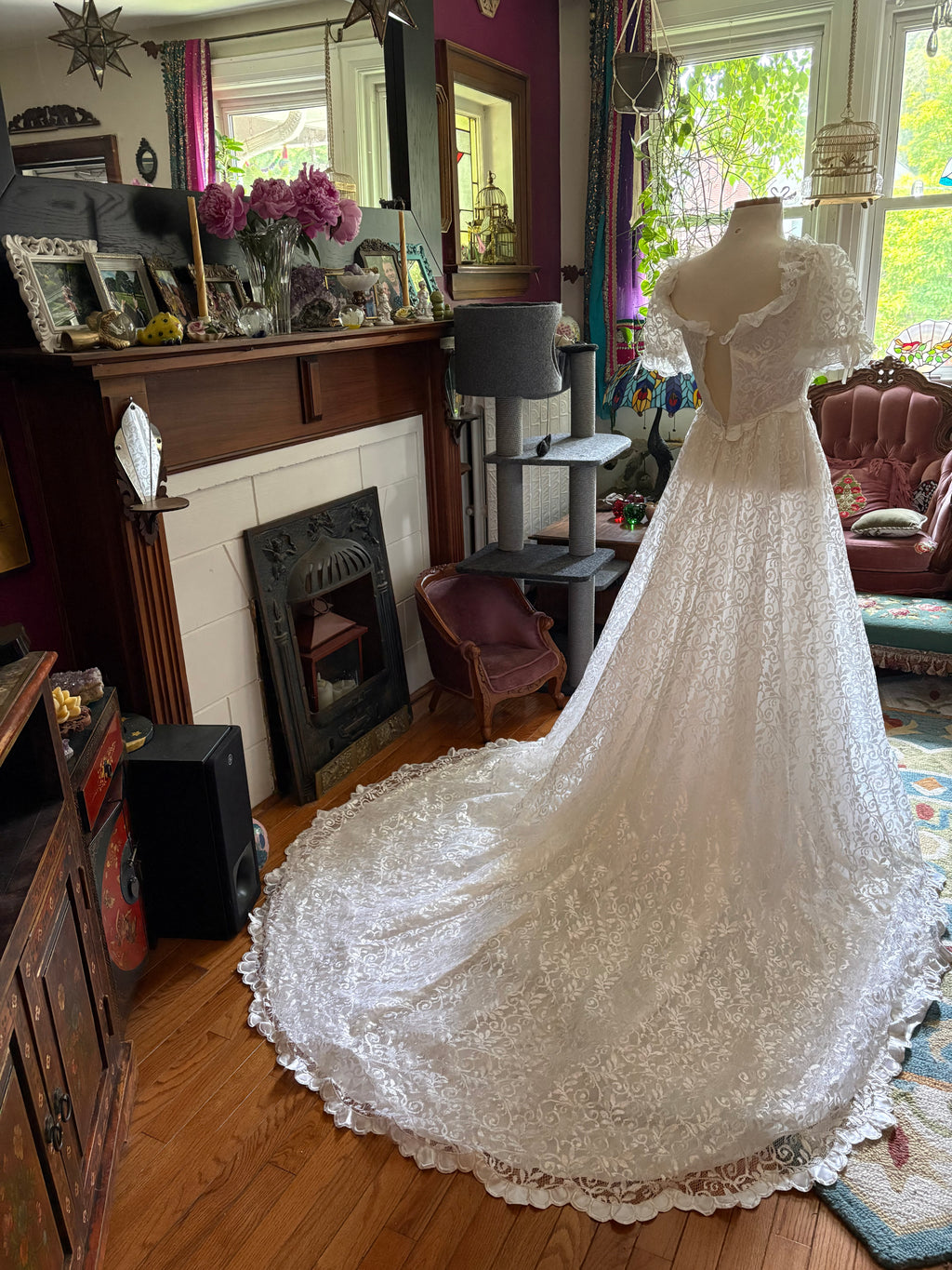 Vintage lace wedding gown