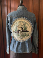 Denim shirt with quilted loons