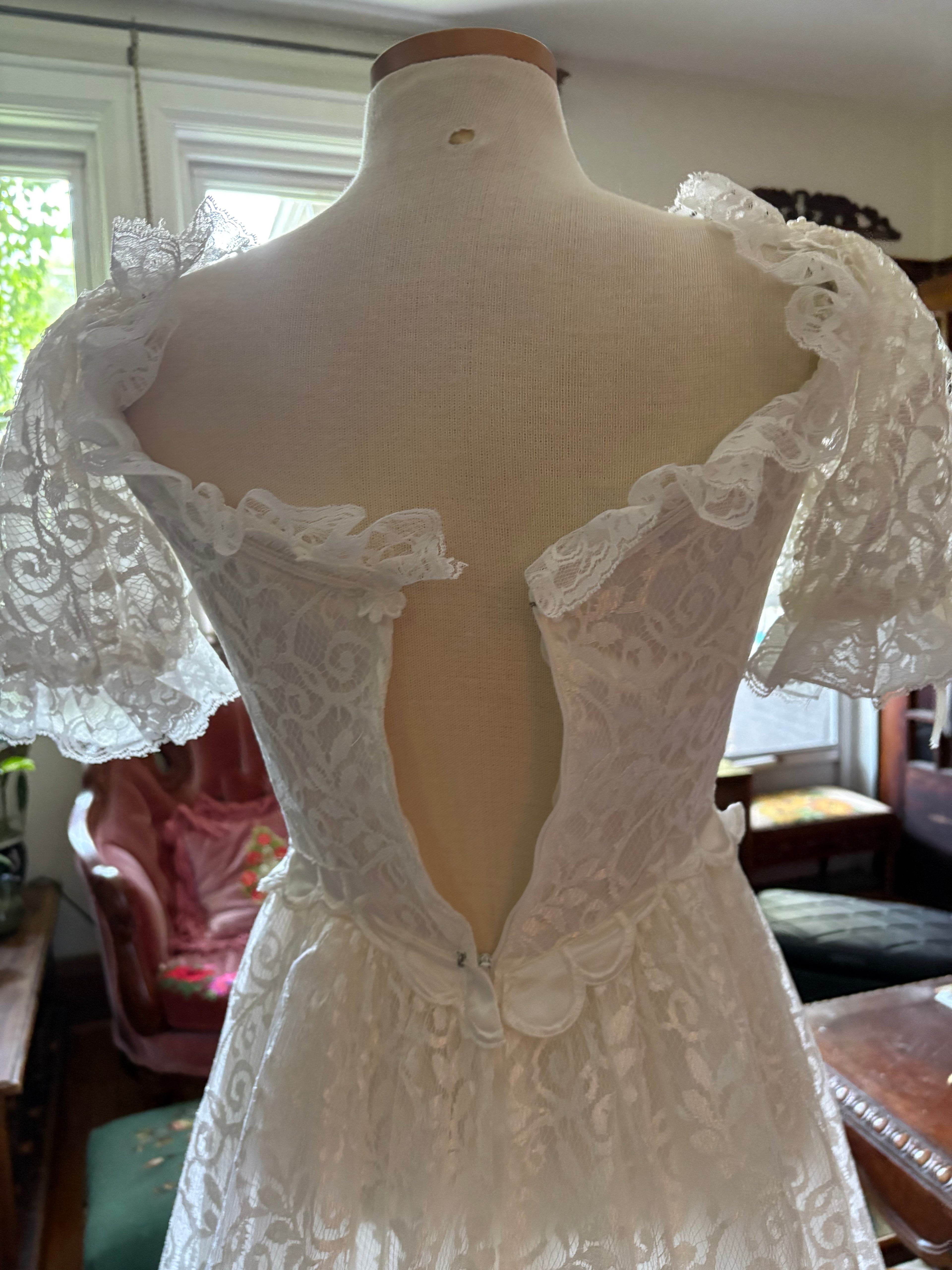 Vintage lace wedding gown