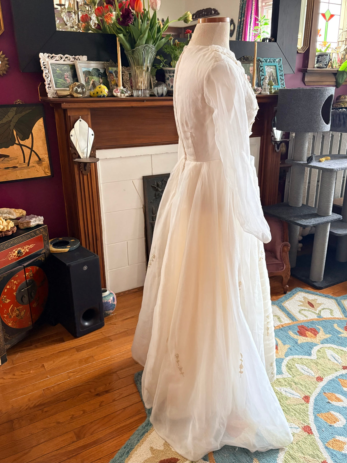 Vintage Pleated Wedding Gown