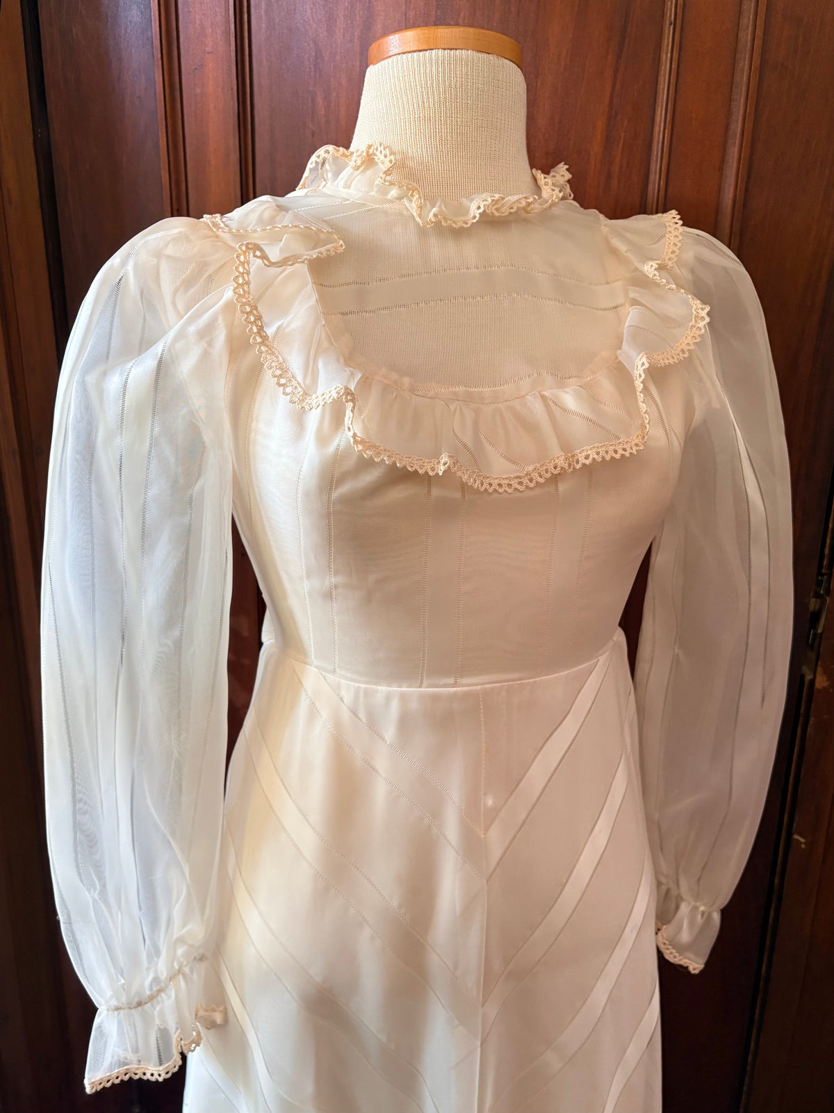 Vintage Chevron Stripe wedding gown