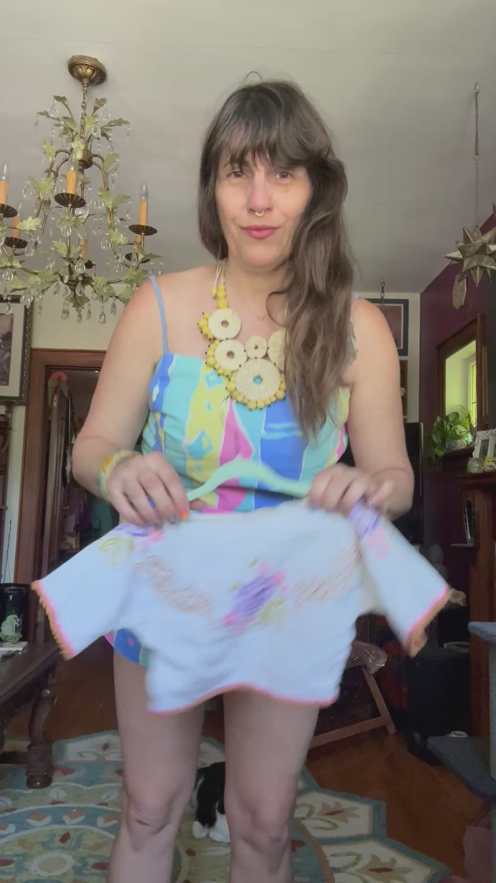 Floral embroidered baby top