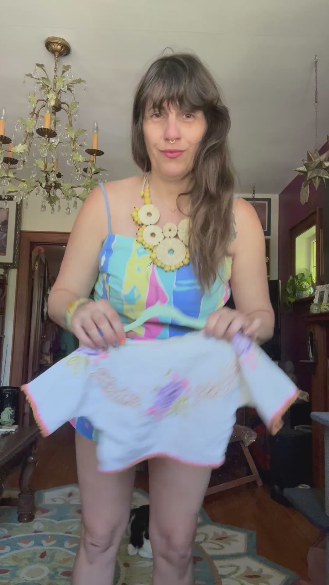 Floral embroidered baby top