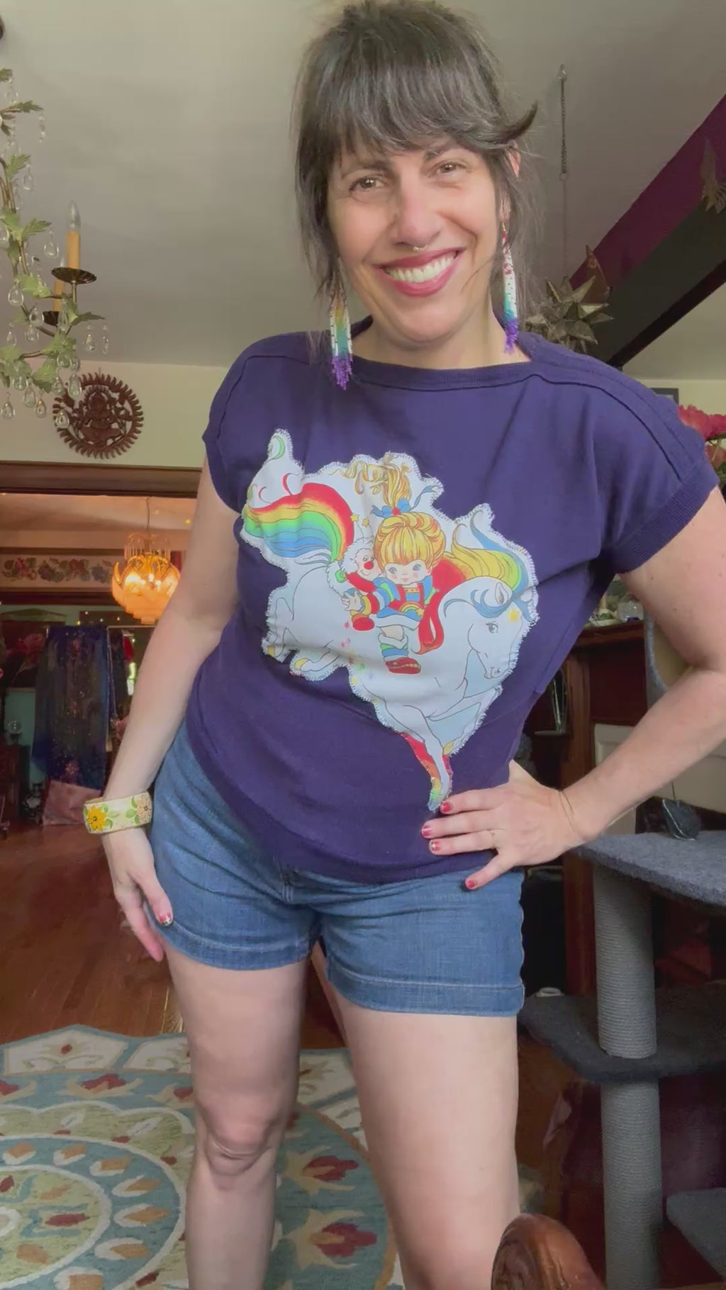 Rainbow Brite cap sleeve sweatshirt
