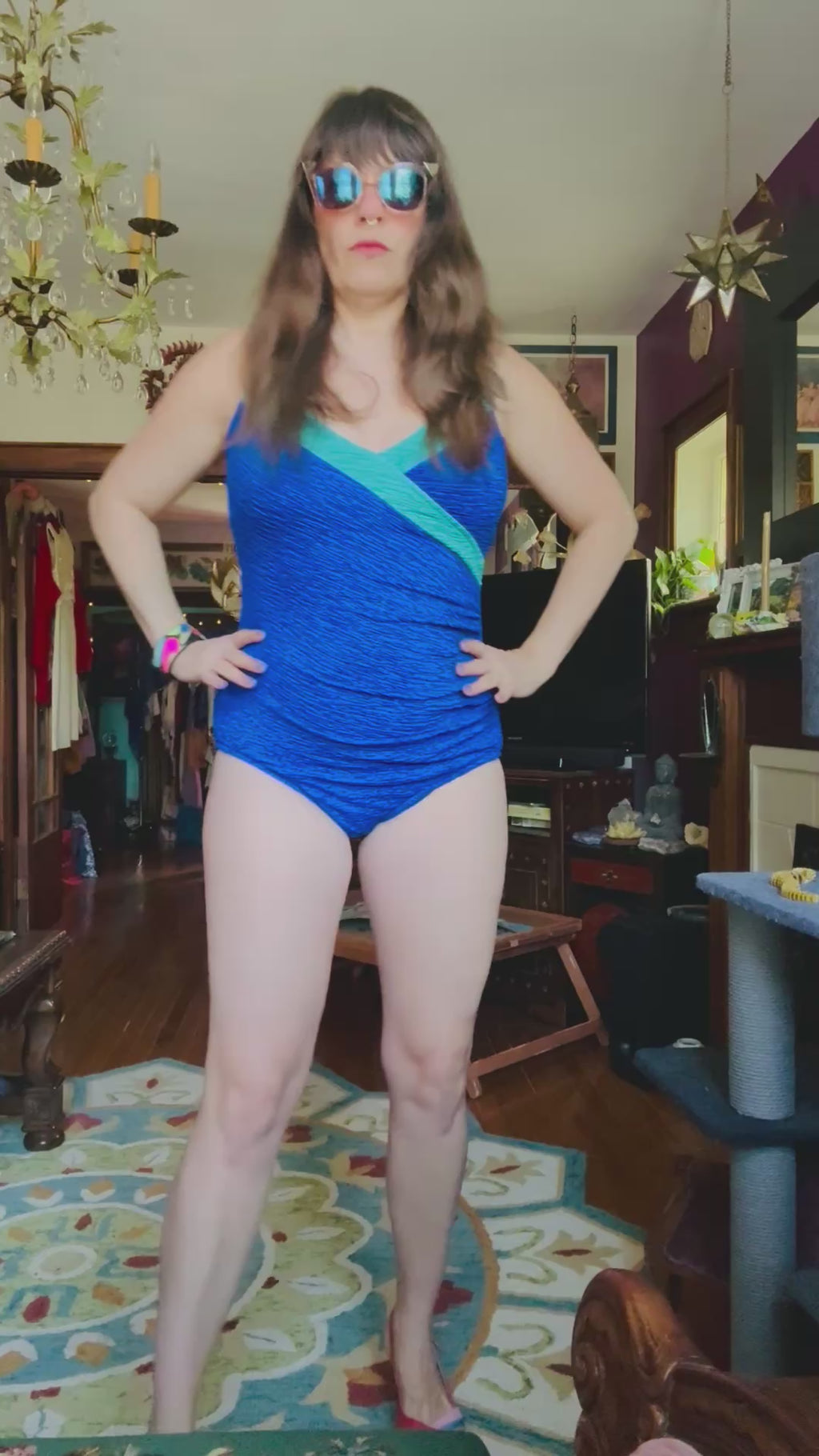 Violet Crepe Swimsuit